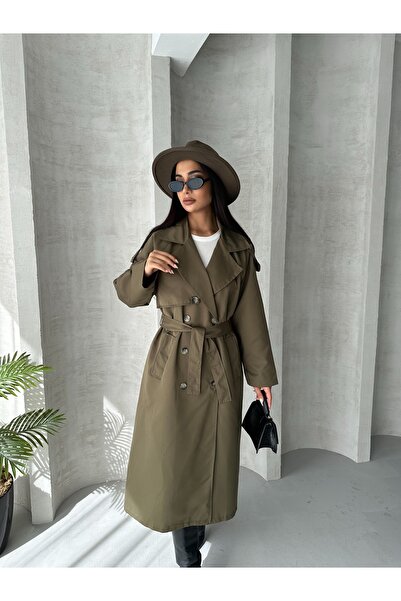 blue ashley Su Geçirmez Uzun Oversize Trençkot