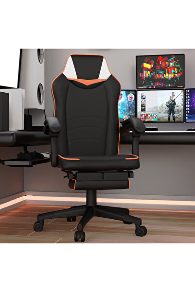 Mahmayi UT-C459 Omega Gaming with Bluetooth Speaker Black & Orange PU Gaming chair