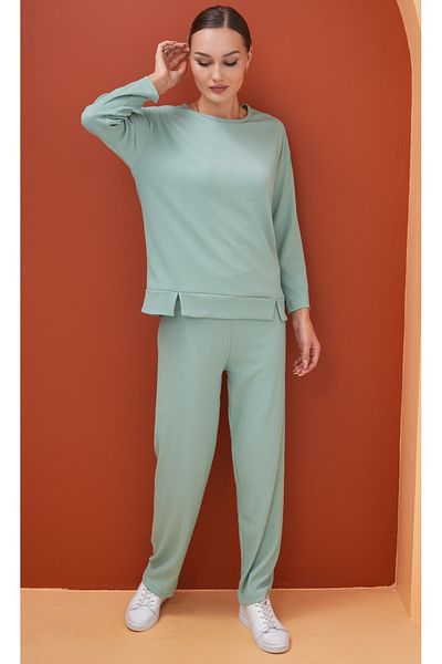 DEVRİMAY TEKSTİL Mint Women's Trousers and Tunic Set