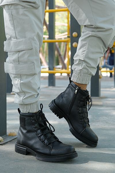 Riccon Schwarze Poststiefel für Männer 0012716