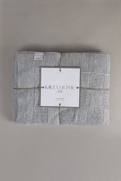 Koza Home Plaid Gray TV Blanket 130x170 15007