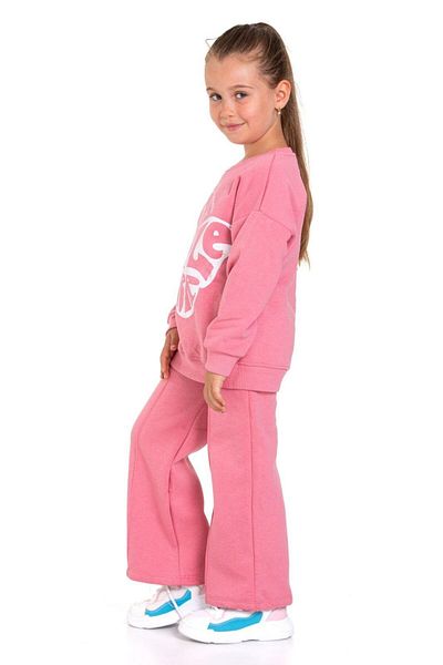 TRENDİMİZBİR Little Dreamer Printed Girls Διπλό Σετ - Ροζ