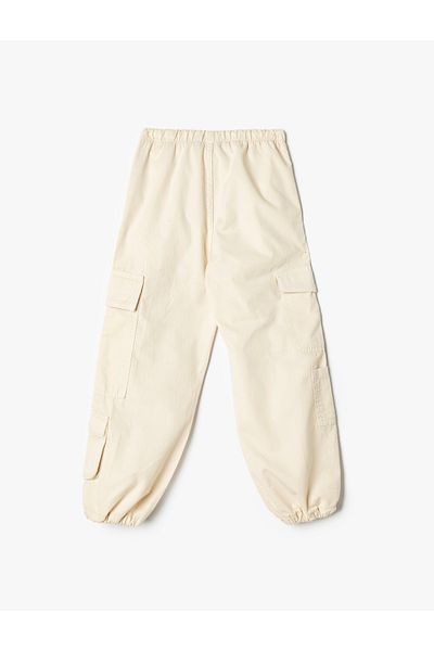 Koton Cotton Jogger Pants - Cargo Pocket and Elastic Waist