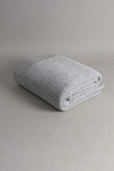 Koza Home Miel Gray Double Blanket with Pompom on the Edge 200x220 37105
