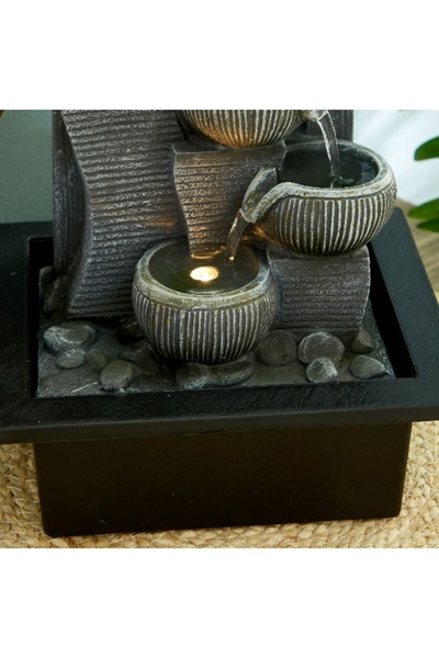 Home Box Amber Modern Fountain with 1 Yellow Light - 21x17x25 cm