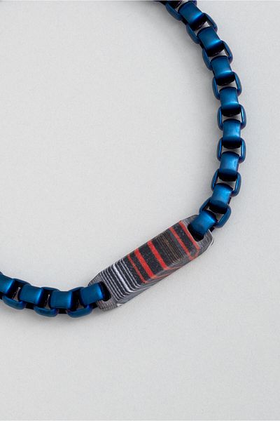 So CHIC... Carbon Fiber Detailed 21 cm Steel Men's Bracelet