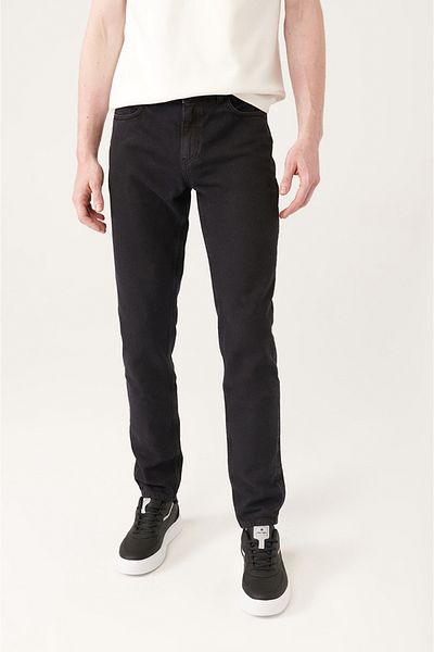 Avva Schwarze Herren-Jeanshose aus 100 % Baumwolle A31y3508
