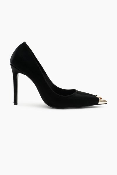 Tonny Black Pantofi cu toc înalt cu vârf ascuțit, cu talpă Neolite neagră, cu accesorii în față
