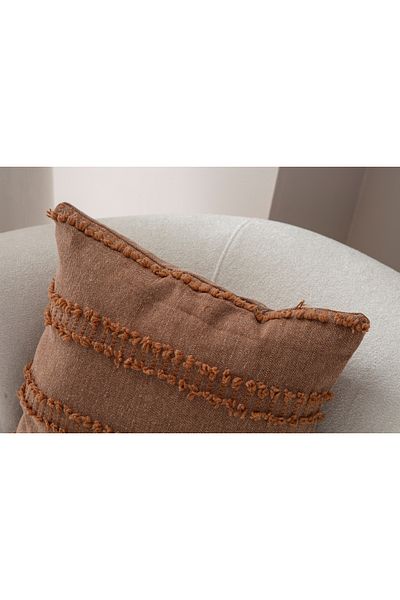 BUGİ HOME COLLECTİON Калъфка за възглавница от лен с бродерия и шарки 43x43 см, Декоративна калъфка за възглавница