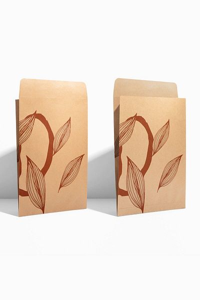 AkalBatu No1 Φάκελος φορτίου Floral Series 25 τεμαχίων - Kraft - 23x35x10 cm