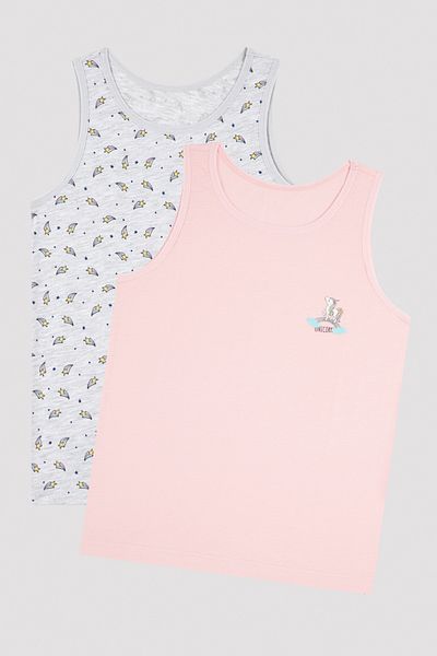 Penti Multicolored Girl's Unicorn Patterned 2-Piece Undershirt