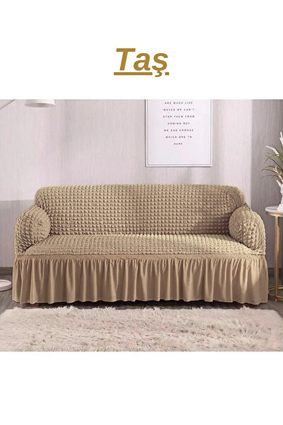 kanway Bürümcük غطاء أريكة 3 أشخاص. غطاء أريكة سرير مرن قابل للتمدد مع تنانير