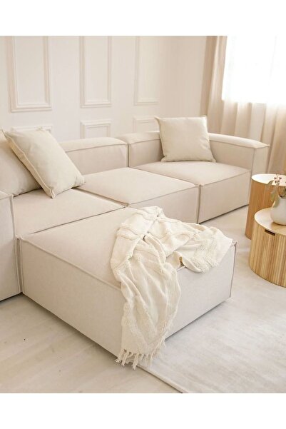 EDSY HOME Mira Relax Krem Renk Köşe Koltuk