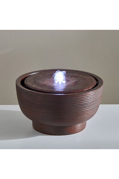 Home Box Serene Modern LED Stone Fountain - 28x28x15 cm