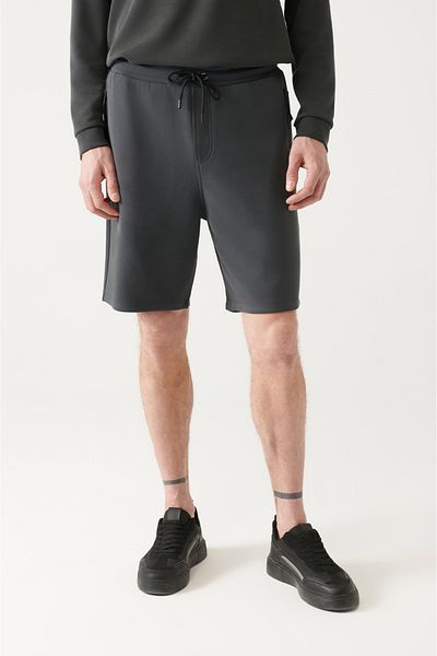 Avva Anthrazitfarbene Soft-Touch-Shorts für Herren A31y3606