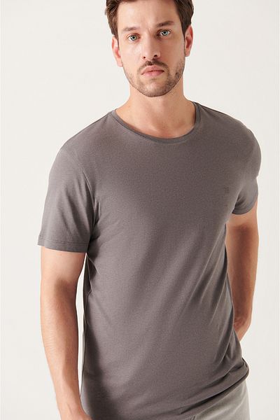 Avva Ανδρικό μπλουζάκι Crew Neck Anthracite Ultrasoft Cotton Modal - B 001171