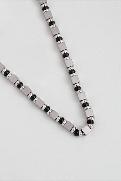 So CHIC... Hematite Stone 55 cm Steel Men's Necklace