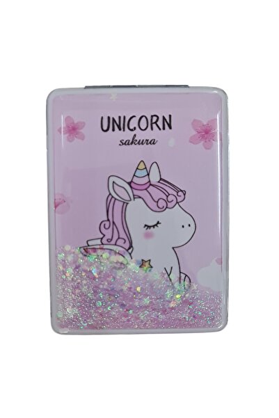 Gigi Panda El Aynası - "Unicorn Sakura" Yazılı Katlanır Dikdörtgen Makyaj Ayn...