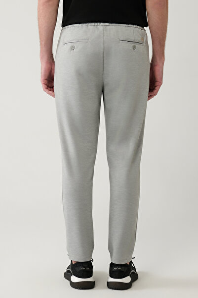 Avva Erkek Açık Gri Yandan Cepli Bağcıklı Jogger Relaxed Fit Pantolon B003005