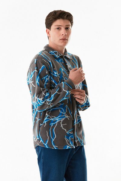 Fulla Moda Πουκάμισο Fleece με σχέδια με κουμπιά