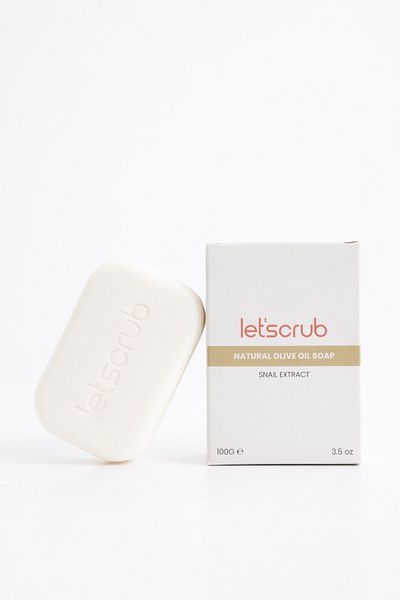 LET'SCRUB Natural Snail Extract Soap with Olive Oil Nourishing and Renewing 100gr All Skin Types