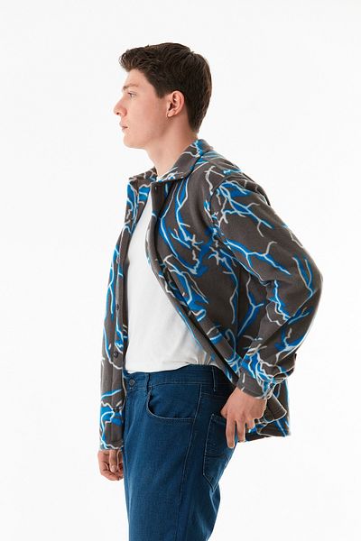 Fulla Moda Πουκάμισο Fleece με σχέδια με κουμπιά