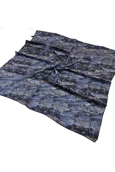 Aker Μεταξωτό Φουλάρι - 8925713-921 Ναυτικό Μπλε Ινδικό Τουίλ