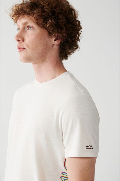 Avva Ανδρικό μπλουζάκι με στάμπα σε λευκό Soft Touch Crew Neck Side A31y1039