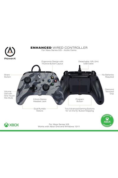 Powera Enhanced Wired Controller for Xbox Series X|S - Arctic Camo