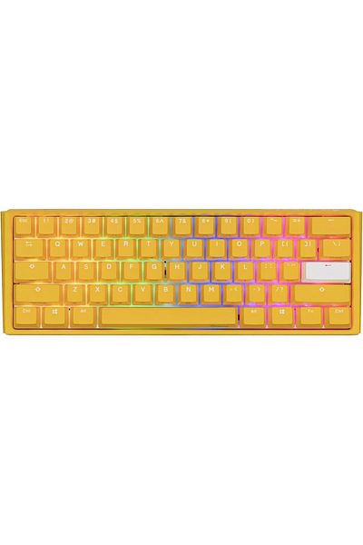 Ducky لوحة مفاتيح الألعاب الميكانيكية One 3 Yellow Ducky Mini 60% Cherry Red Key