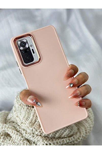 Vip Case Xiaomi Redmi Note 10 Pro Uyumlu Kılıf Parlak Metal Çerçeveli Pastel Renkli Silikon Ruby Kapak