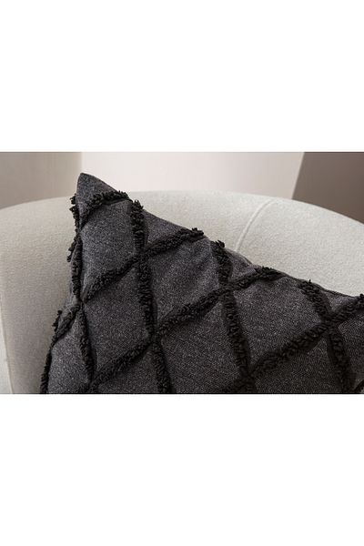 BUGİ HOME COLLECTİON Husă de pernă cu model încolăcit cu pumn brodat 43x43cm, husă de pernă decorativă