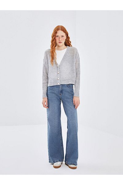 LC Waikiki V-Neck Oversize Women's Knitwear Cardigan