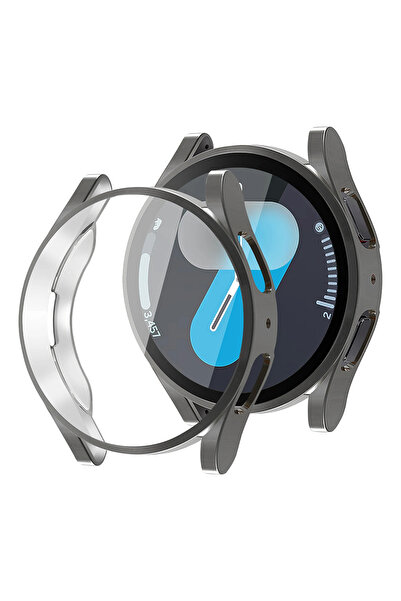Tagomoon Samsung Galaxy Watch 7 44mm ile Uyumlu Kasa Ve Ekran Koruyucu 360 Tam Koruma Silikon Kılıf