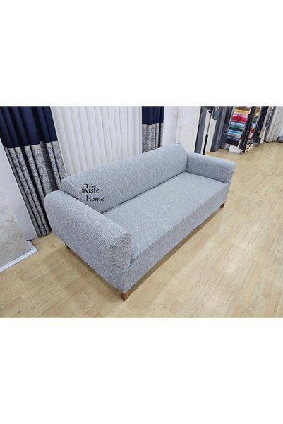 Rişte Home Quality Standard Jacquard Semi Finish 1 Pcs 3 Seater Bar Pattern Elastic Seat Cover, Case