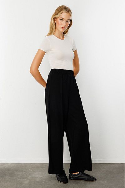 Hooopstore Μαύρο βαμβακερό - Παντελόνι Loose Fit με χαλαρό κούρεμα