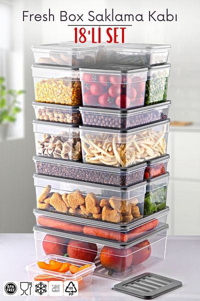 Nandy Home 18 Piece Set Freshbox Storage Container Suitable for Microwave and Diffraction