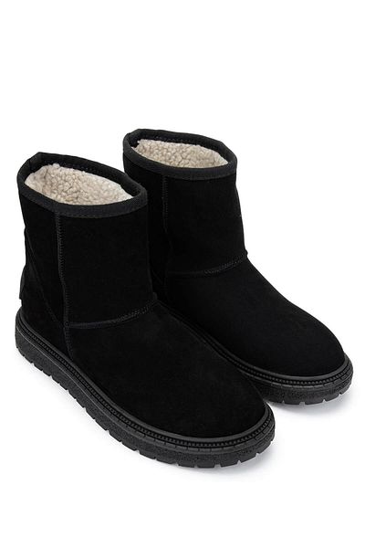 Tamer Tanca Women's Genuine Leather Black Suede Casual Boots