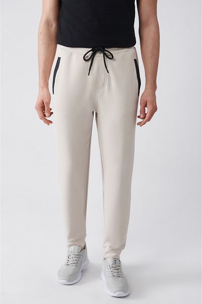Avva Stone Soft Touch Herren-Jogginghose mit Schnürung am Bund und elastischen Beinen A31y3407