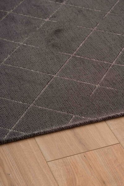 Lorente Home Mia Anthracite Viscose Carpet - Non-Slip Base, Washable Kitchen Carpet 1405