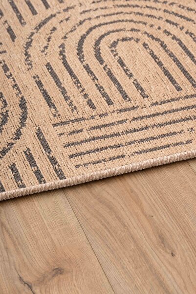 Lorente Home Moreno Viscose Woven Carpet Non-Slip Base Washable Beige Living Room Carpet 1355