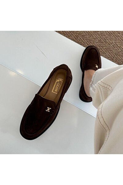 H&K GLOW Acı Kahve Hakiki Süet Deri Makosen