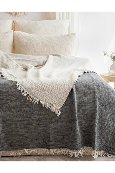 Dokubba Müslin Yatak Örtüsü - Battal Boy  %100 Pamuklu Muslin Pike Yatak Örtüsü - 4 Kat Müslin - (260×280)