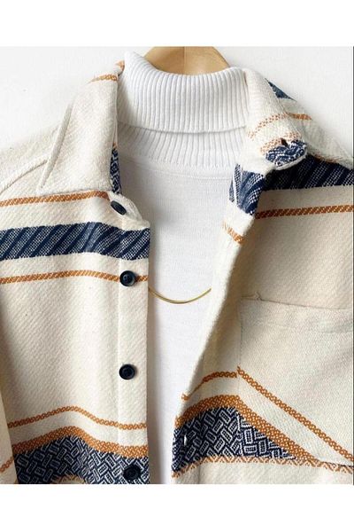 Hazhers Men's Oversize Shirt Collar Long Sleeve Winter Shirt