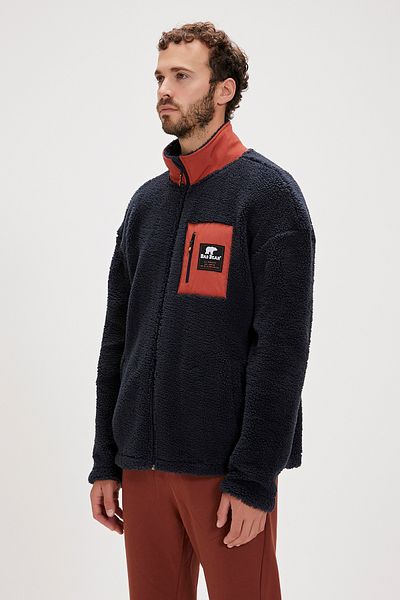 Bad Bear Ryan Plush Full-Zip Navy Blue Men's Sweatshirt