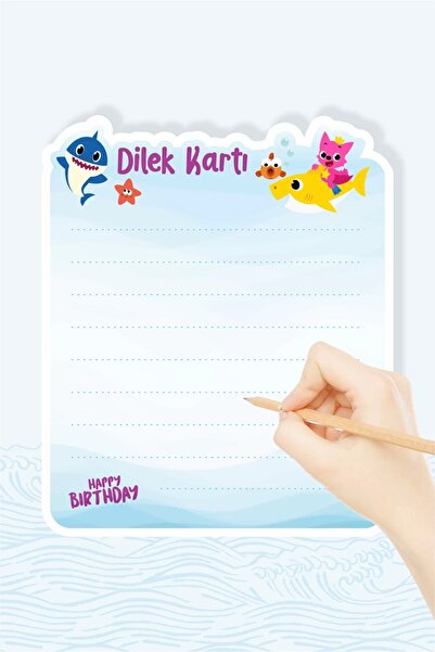 neşeli günlerim Felicitare de urări cu tema Baby Shark 20 buc *Hârtie groasă