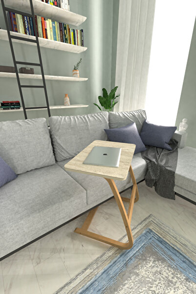 VİLİNZE Ergo Çok Amaçlı Ahşap Yatay C Sehpa 60x40 cm