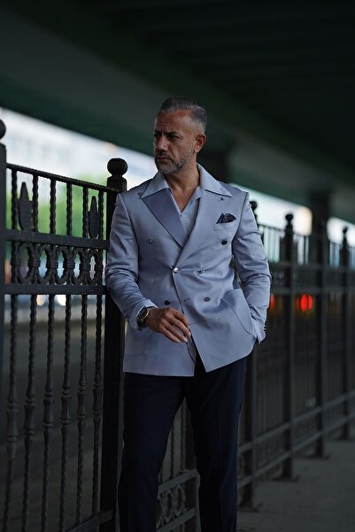 Fc Plus A.MAVİ KRUVAZE TEK CEKET - SLİM FİT