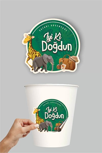 neşeli günlerim Safari Concept *αυτοκόλλητο (αυτοκόλλητο) 20 τμχ * Αυτοκόλλητ...