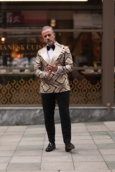 Fc Plus Damatlık Çok Binmeli Kruvaze Takım Elbise - Slim Fit